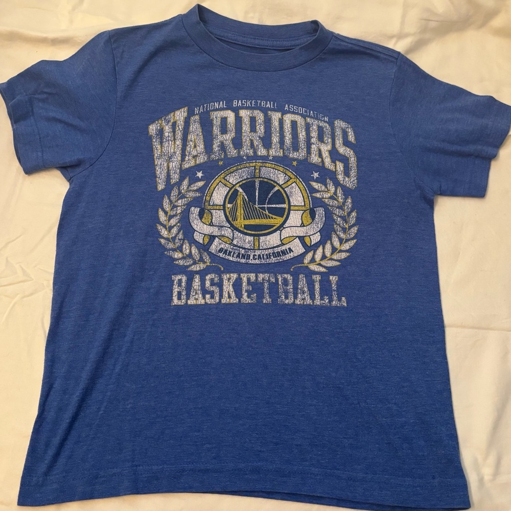 NBA Warriors Blue Short Sleeve Kids Tee